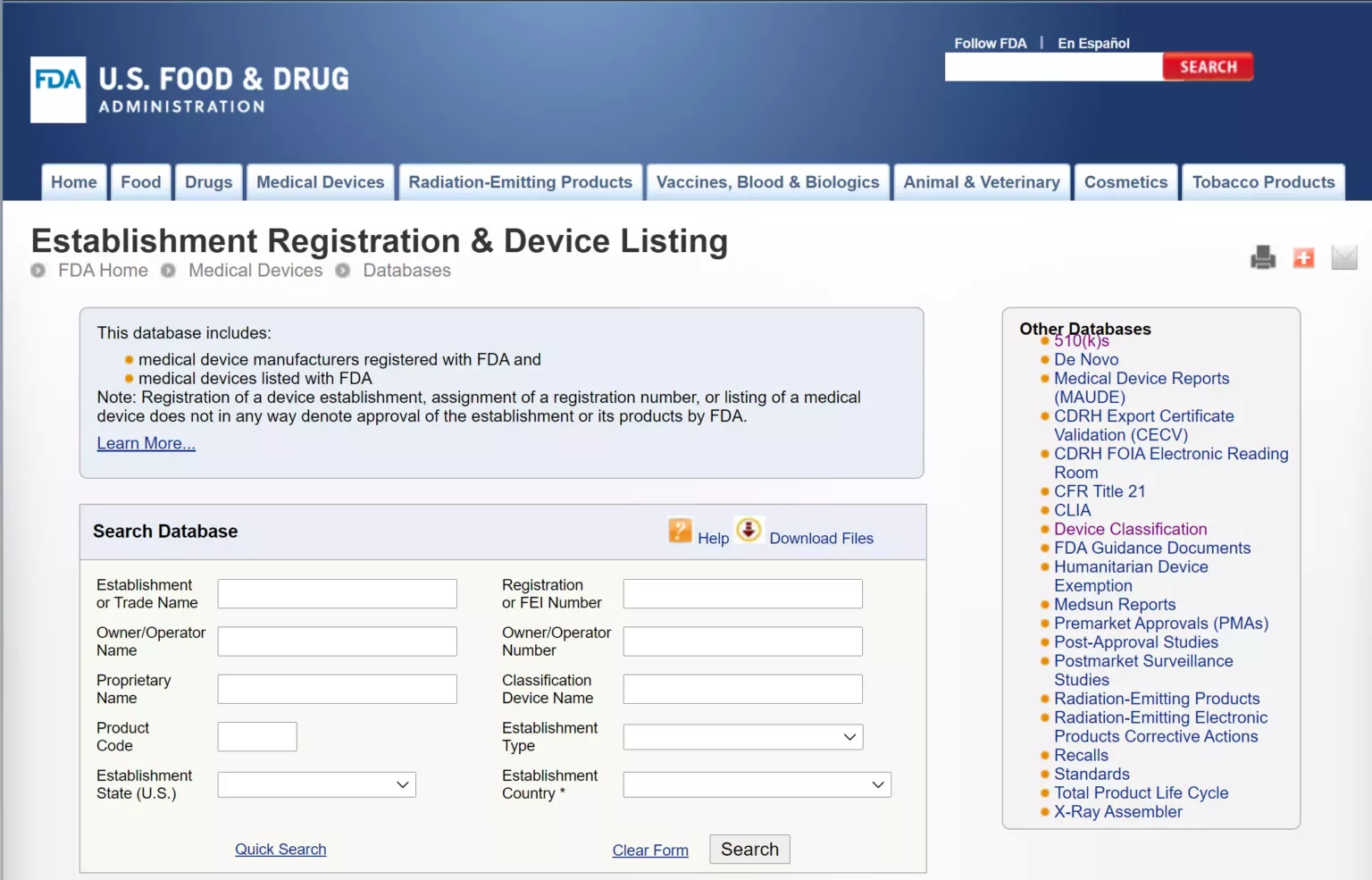 FDA Registration Number