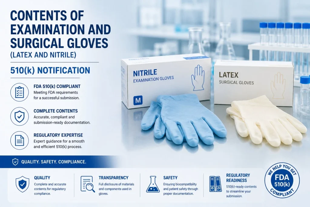 contents of gloves 510k
