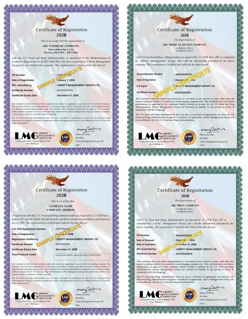fda registration certificate