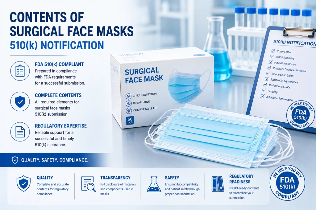 surgical face masks 510k notification