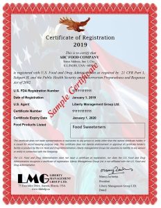 fda certificate food sweeteners