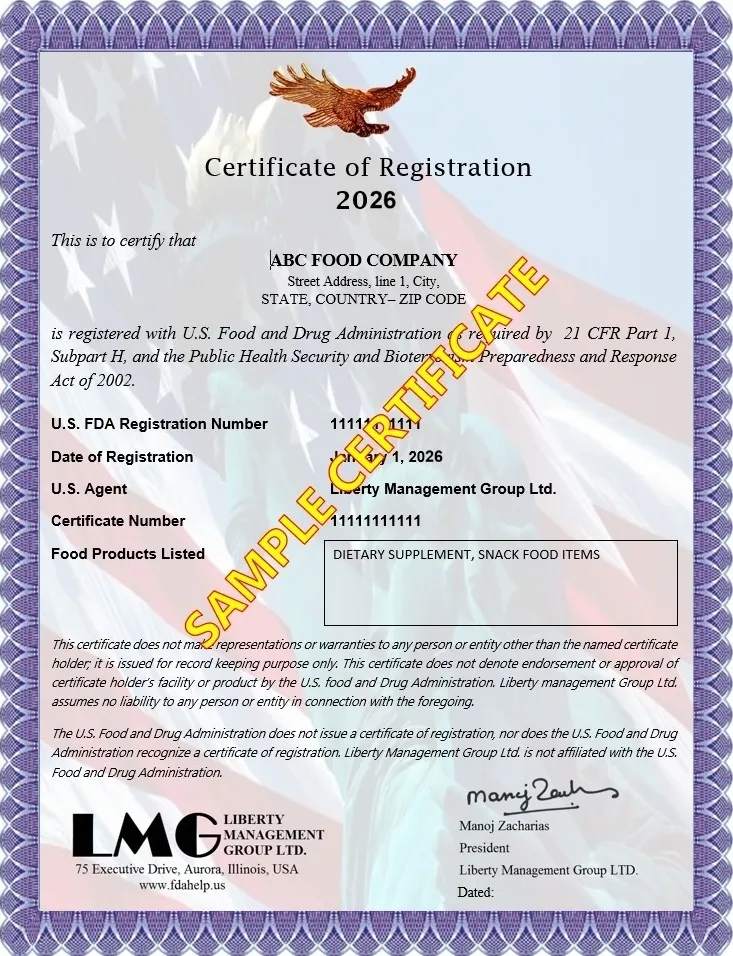 fda registration renewal certificate